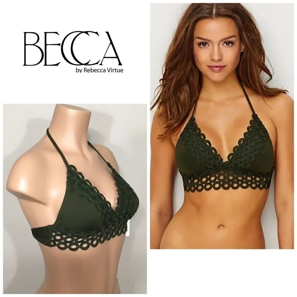 BECCA Siren green bikini top. NWT